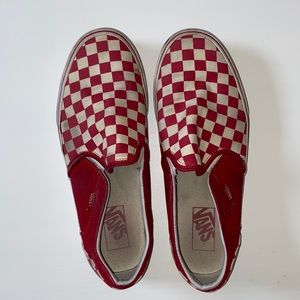 Woman’s Red & White Vans 9.5